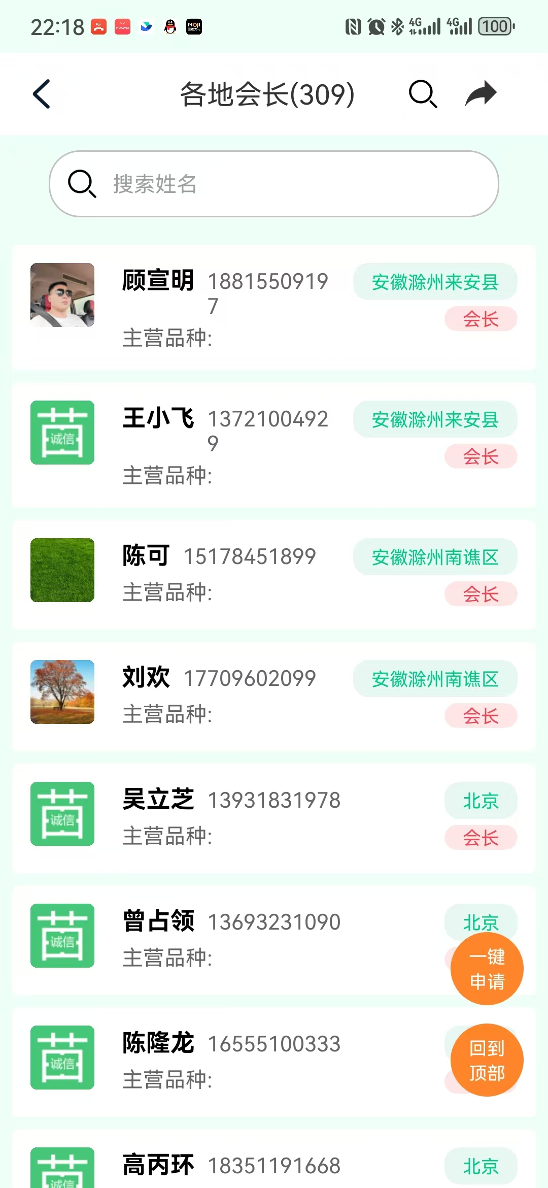 各地会长